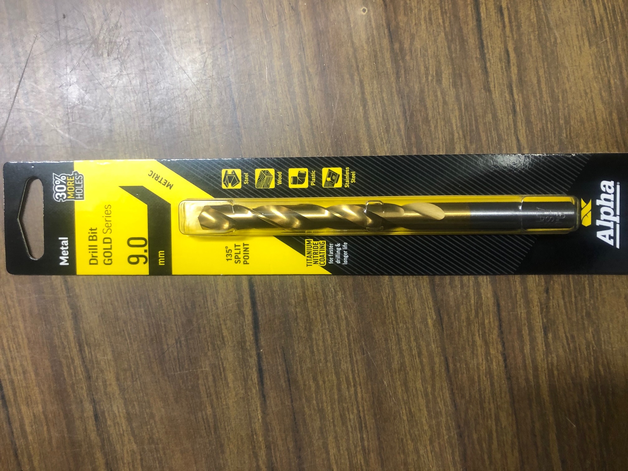 9.5mm drill bit  - each blister pack