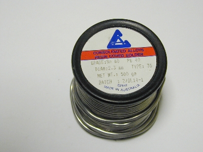 Solder Spool Resin Core 40/60 - 2.3mm large 500gm spool