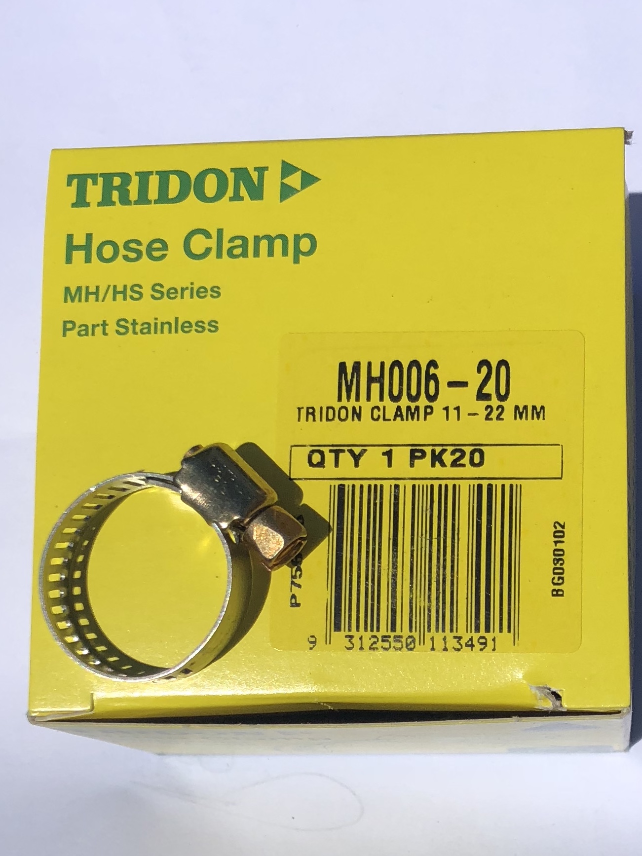 Tridon Hose Clamps MH6 5/16" (8mm) fuel hose Box of 20 